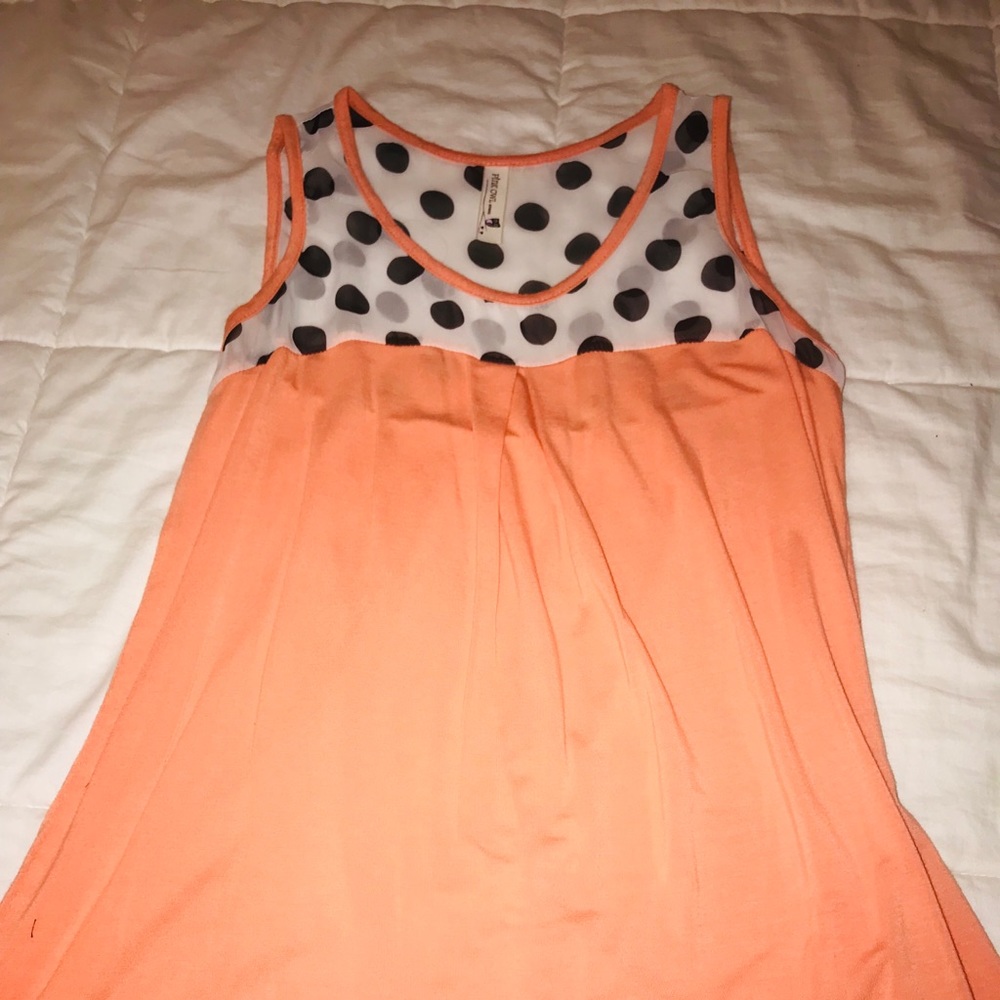 Pink Owl polka dot tank